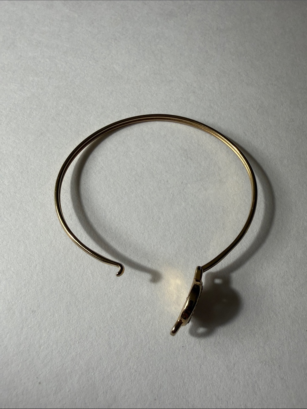 Michael Kors Bangle Bracelet Gold Pave MK Logo Medallion OS - Picture 3 of 6